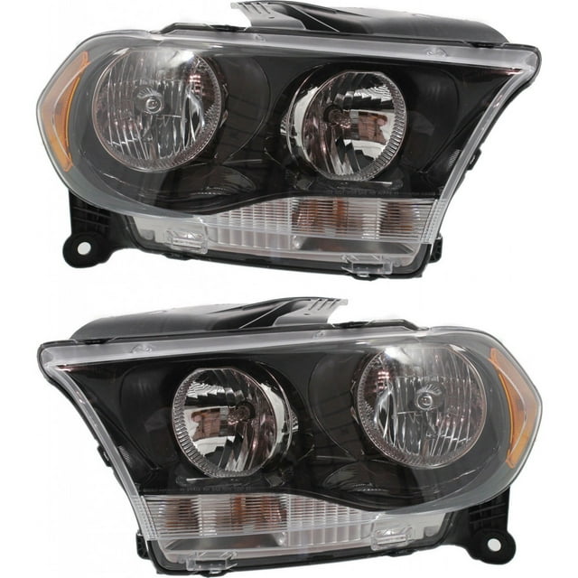 For Dodge Durango Headlight Assembly 2011 2012 2013 Driver and Passenger Side Pair w/ Bulbs