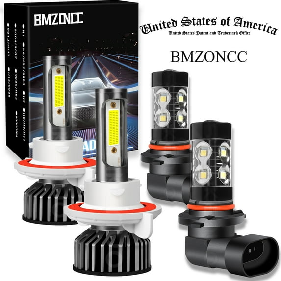 For Dodge Grand Caravan 2008-2010 LED Headlight Hi/Lo + Fog Bulbs 6500K Combo 4pcs