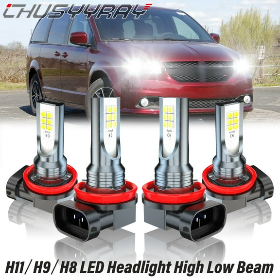 For Dodge Grand Caravan 2011-2019 LED Headlight High Low Beam Bulbs Kit 6000K White Qty 4