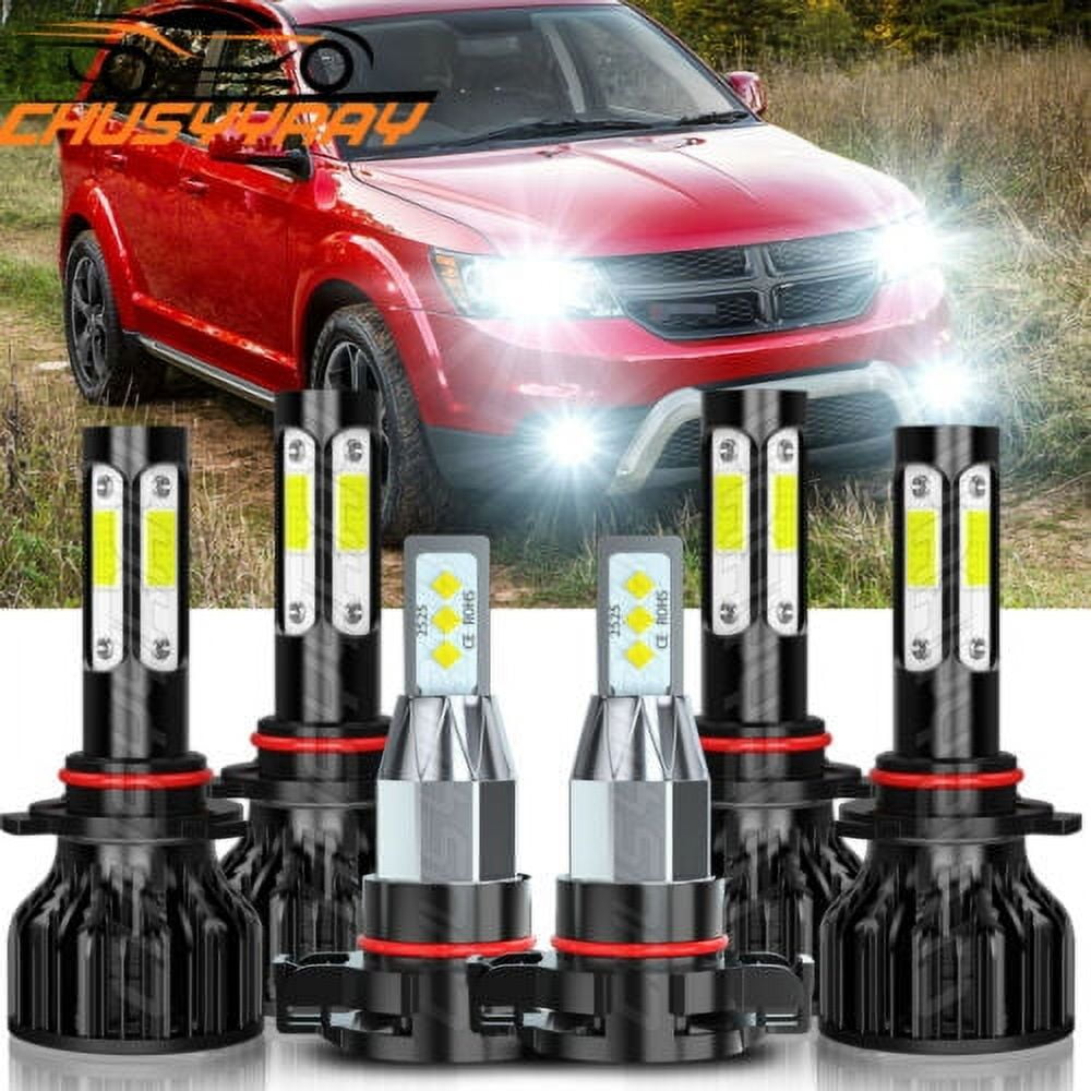 For Dodge Journey 2010-2019 Combo LED Headlights bulbs High Low Beam + Fog Light Bulbs