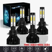 بالنسبة إلى دودج أفينجر 2010 2011 2012 المصابيح الأمامية ، 9005 9006 لمبات LED عالية / منخفضة الشعاع ، 4 قطع