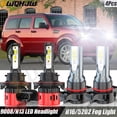 thumbnail image 1 of For Dodge Nitro 2010 Combo H13/9008 LED Headlight 5202/H16 Fog Light Bulbs Kit 4Pcs, 1 of 16
