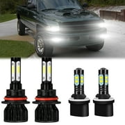 For Dodge Ram 1500 1994-1998 - 4X 6000K 9004 LED Headlight + Fog Light Bulbs 880