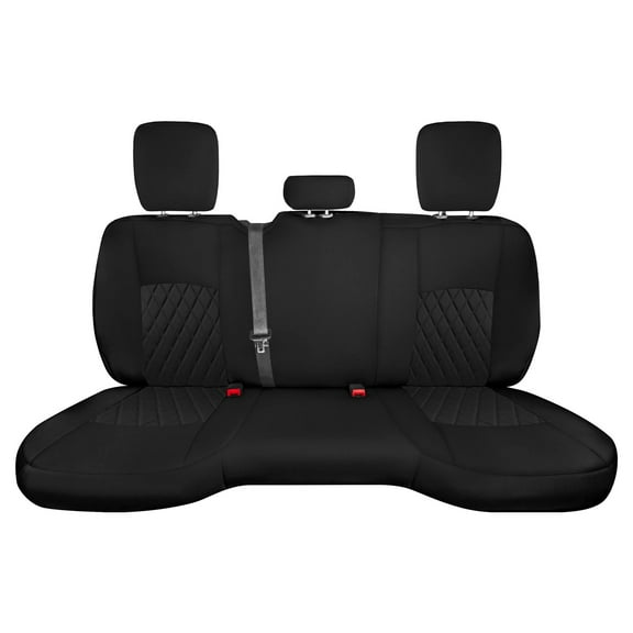 For Dodge Ram 1500 2009-2018 & Ram 1500 Classic 2019-2025 Quad Cab FH Group Neoprene Custom Fit Car Seat Cover - Black Rear Set