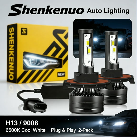 For Dodge Ram 1500 2500 2006 2007 2008 LED Headlight Bulbs H13 9008 High and Low Beam 2pcs