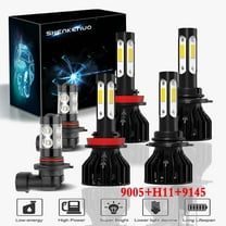 For Dodge Ram 1500 2500 3500 2009 2010 Headlights 9005 LED High Beam H11 Low Beam and 9145 Fog light Bulbs,6pcs