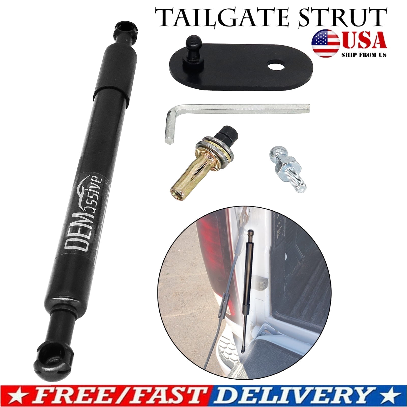 TRQ Truck Bed Tailgate Assist Shock Damper LH Side For Dodge Ram - View #4