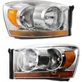 thumbnail image 1 of For Dodge Ram 1500 / 2500 / 3500 Headlight 2006 Pair Driver and Passenger Side For CH2518114 | 55077795AD, 1 of 6