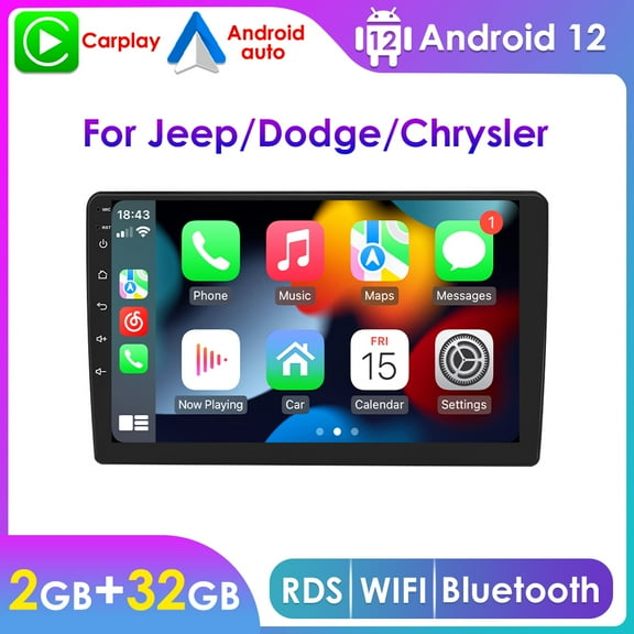 For Dodge Ram Caliber Challenger 2+32GB Carplay Android 12.0 Wifi Car Stereo Radio GPS Navigation Player
