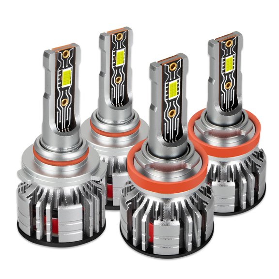 For Dodge Ram without Projector 2013-2020 9005+H11 LED Headlight Light Bulbs Hi-Lo Beam White 4Pcs