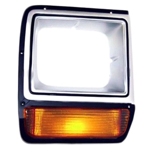 For Dodge RamCharger 1986-1990 Passenger Side Headlight Bezel | Argent/Black | w/ Single Rectangular Headlight | CH2513122 | 4249810