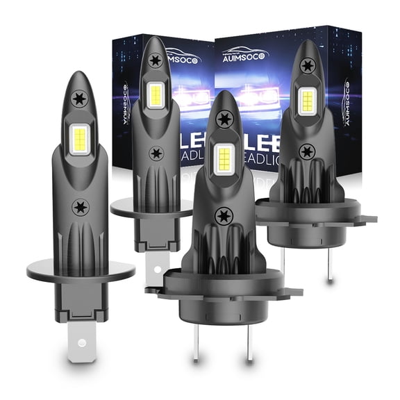 For Dodge Sprinter 2500 2003-2006 Combo 4x LED Headlight Bulbs Kit, H1 + H7 High Low Beam 6500K Cold White Lights, Plug & Play