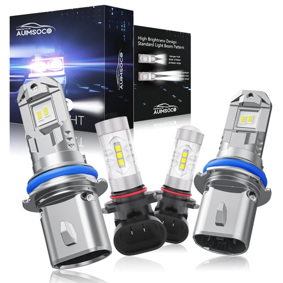 For Dodge Stratus 1995-2000 Sedan 4-Door 4X 9007+9006 LED Headlight Conversion Kit Bulbs High Low Beam Fog Light Cool White Bright