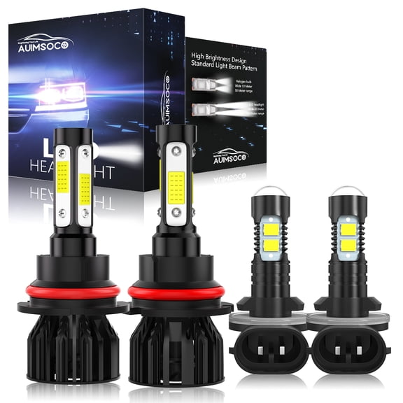 For Dodge Stratus 2001-2005 LED Headlight Bulbs 9007 (HB5) High/Low Beam + 881 Fog Light Replacement, Plug & Play