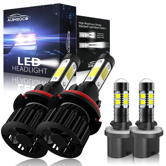 For Dodge Stratus 2001-2006 LED Headlight Bulbs 9007 (HB5) High/Low Beam + 880 Fog Light Replacement, Plug & Play