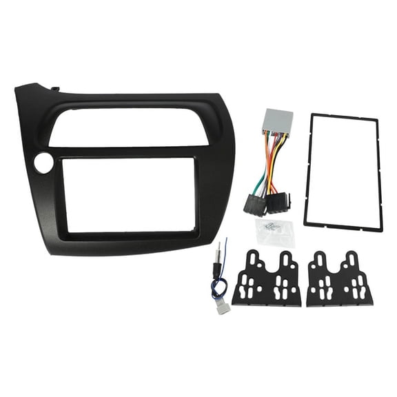 For Double Din Fascia Radio Dvd Stereo Cd Panel Dash Mounting Installation Trim Kit Face Frame Bezel with Wire Harness(178x100Mm)