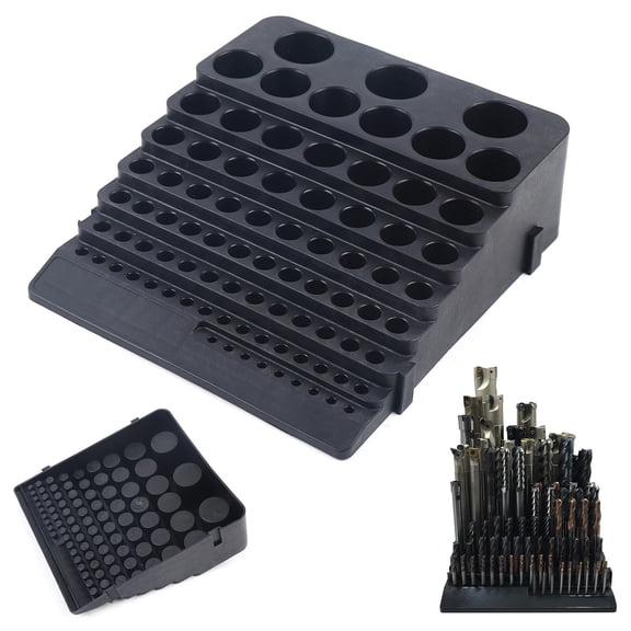 For Drill Bit Collet Rack 84-Hole Storage Box Organizer Container Tray Holder
