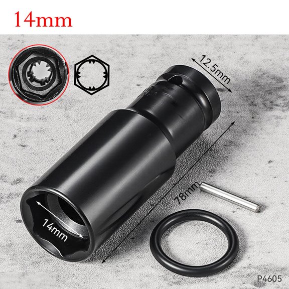 For Driver Extended Socket Head with 1/2 Inch Square Drive and High Torque Resistant 12/14/16mm Hex Nut Sockets for Applications (14mm)