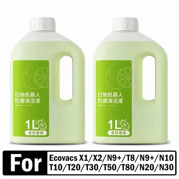 For ECOVACS DEEBOT T30 Pro OmniT30S COMBO/T30S/X2 COMBO/X1 TURBO/X2/T20 /T10 OMNI Parts Floor Cleaning Solutions 1L(2pcs)