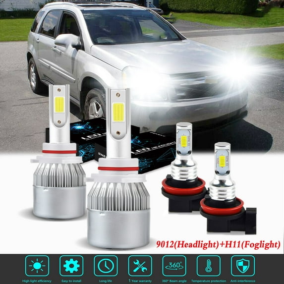 For Equinox 2018-2020 Headlights 9012 LED High and Low Beam+H11 Fog Light 4pc