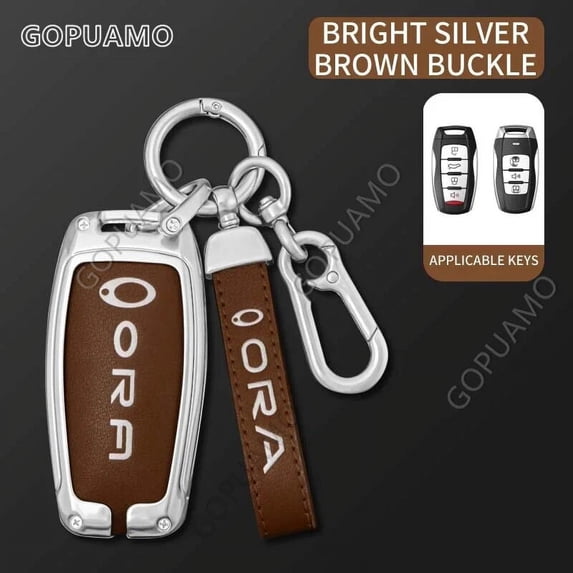 For Euler B 3/4 buttons key case Euler White Cat Keyring Holder Zinc alloy Car Key Case Cover Fob Keychain Accessories