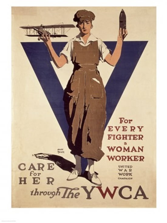 For Every Fighter a Woman Worker YWCA Canvas Art - (18 x 24)