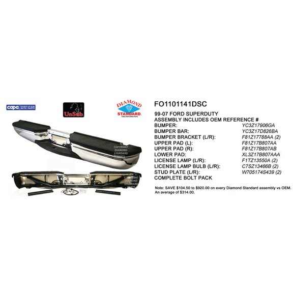 CAPA for 1999-2007 F-350 Super Duty Rear Bumper Covers YC3Z17906GA-PFM DSC