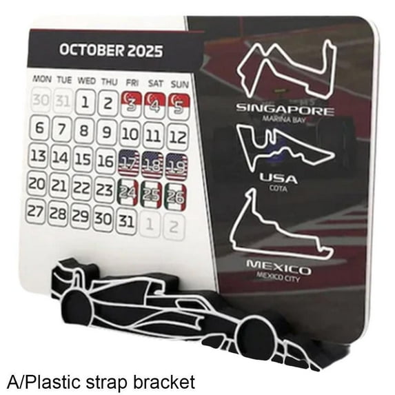 For F1 Racing Paper Calendar Desktop Station Calendar Home Decoration Itinerary Arrangement Formula Racing Calendar 2025 (A with STAND)