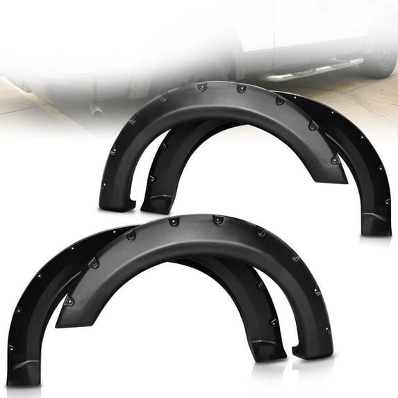 For F150 Mark LT Black Fender Flares Wheel Protector Pocket Rivet Style