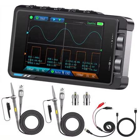 For FNIRSI DS215H Handheld Small HD Screen Digital Oscilloscope + Signal Generator, 2-in-1 Dual Channel 50MHz Oscilloscope Tool