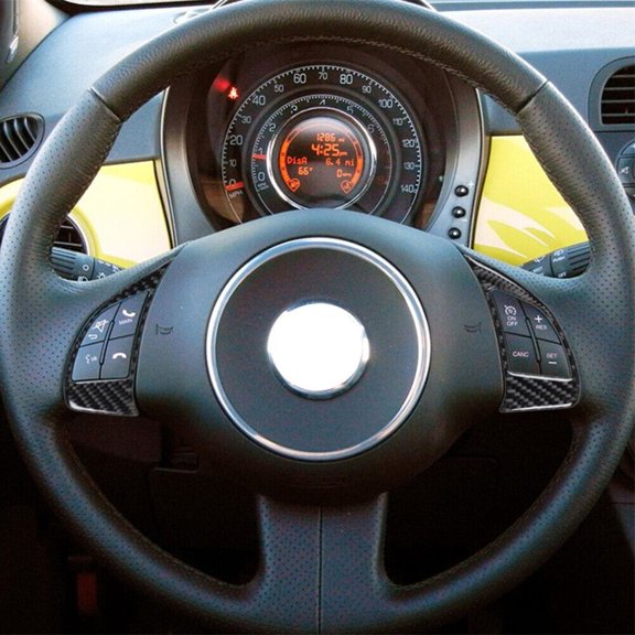For Fiat 500 2012-2015 Steering Wheel Performance/Custom Carbon Fiber Cover Trim Interior Steering High Qualit Material Fangkenuo