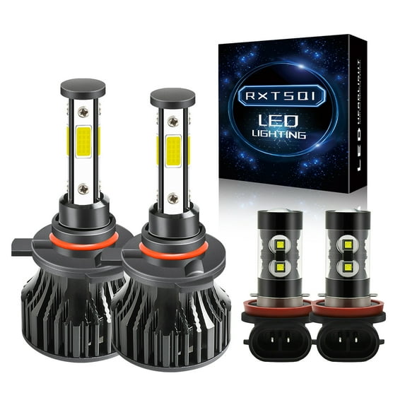 For Fiat 500 2012-2019 9012 LED Headlight & H11 Fog Light Bulb Kit White,x15