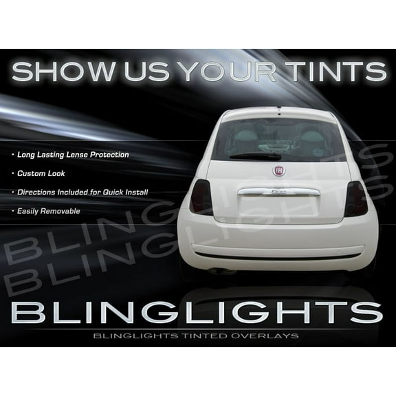 For Fiat 500 Smoked Tinted Protection Overlays Film for Taillamps Taillights Tail Lamps Lights
