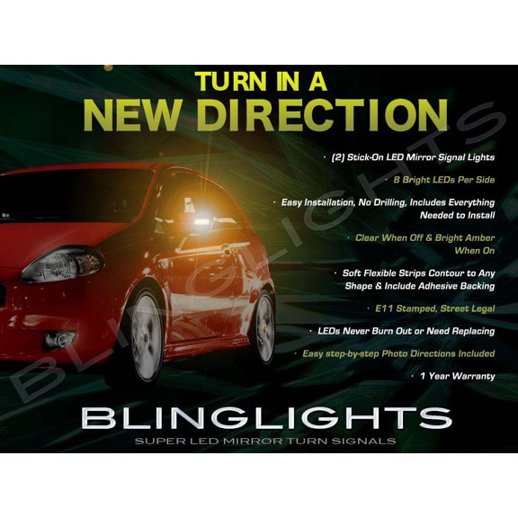 For Fiat Grande Punto LED Side Mirrors Turnsignals Lights Turn Signals Lamps Mirror Signalers