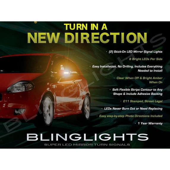 For Fiat Grande Punto LED Side Mirrors Turnsignals Lights Turn Signals Lamps Mirror Signalers