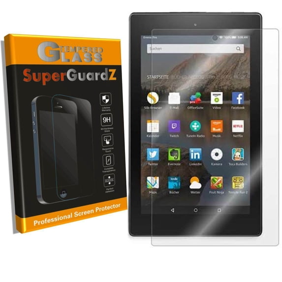 For Fire 7 Kids Edition (9th Gen, 2019) - SuperGuardZ Tempered Glass Screen Protector, 9H, Anti-Scratch, Anti-Bubble, Anti-Fingerprint