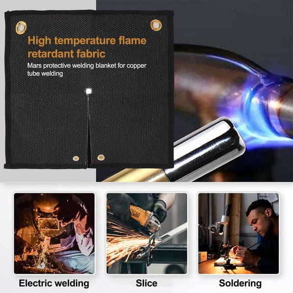 For Fire Protection Heat Resistant Blanket Fireproof Welding Mat Cut-Out Opening Design Heavy Duty Carbon Fiber