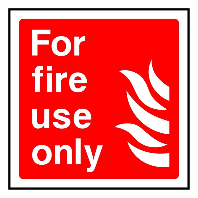 For Fire Use Only Sign Size: 12 inch x 12 inch - Walmart.com
