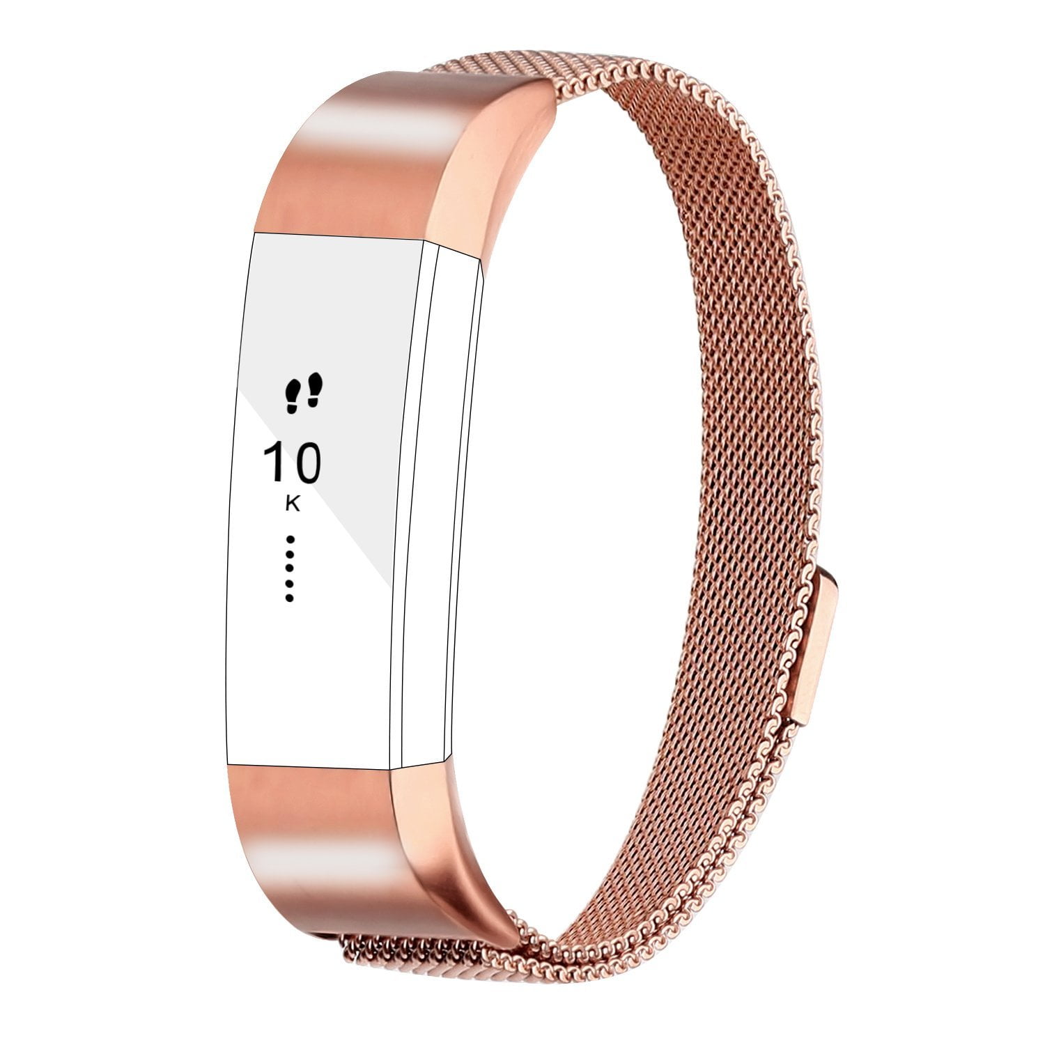 For Fitbit Alta Bands Alta HR Bands, Replacement Accessories Milanese Loop Stainless Steel Metal Bracelet Strap with Magnet Lock for Fitbit Alta HR Wristband-Rosegold - image 1 of 7