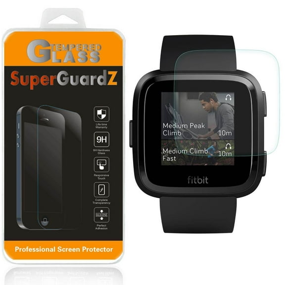 For Fitbit Versa Lite Version / Fitbit Versa - SuperGuardZ Tempered Glass Screen Protector, 9H, Anti-Scratch, Anti-Bubble, Anti-Fingerprint