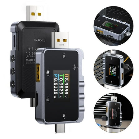 For Fnirsi Fnac-28 2-In-1 Type-C Usb Tester With Digital Voltmeter And Amperemeter For Power And Charger Measurements