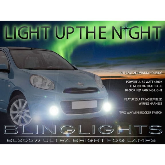 For Fog Lights Driving Lamps Kit for 2011 2012 2013 Nissan March K13