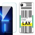 thumbnail image 1 of For For iPhone 16e Phone Case Cover, Shockproof Case with Tempered Glass Screen Protector, by OneToughShield - Airport Tag / Los Angeles, 1 of 2