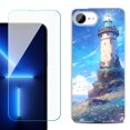 thumbnail image 1 of For For iPhone 16e Phone Case Cover, Shockproof Case with Tempered Glass Screen Protector, by OneToughShield - Beacon Sky, 1 of 2