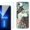 thumbnail image 1 of For For iPhone 16e Phone Case Cover, Shockproof Case with Tempered Glass Screen Protector, by OneToughShield - Calm Husky, 1 of 2