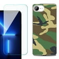 thumbnail image 1 of For For iPhone 16e Phone Case Cover, Shockproof Case with Tempered Glass Screen Protector, by OneToughShield - Camo Green, 1 of 2