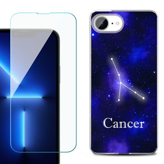 For For iPhone 16e Phone Case Cover, Shockproof Case with Tempered Glass Screen Protector, by OneToughShield - Cancer