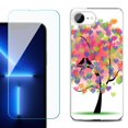 thumbnail image 1 of For For iPhone 16e Phone Case Cover, Shockproof Case with Tempered Glass Screen Protector, by OneToughShield - Color Hearts Tree, 1 of 2