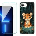 thumbnail image 1 of For For iPhone 16e Phone Case Cover, Shockproof Case with Tempered Glass Screen Protector, by OneToughShield - Curious Tiger Cub, 1 of 2