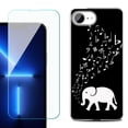 thumbnail image 1 of For For iPhone 16e Phone Case Cover, Shockproof Case with Tempered Glass Screen Protector, by OneToughShield - Elephant Music, 1 of 2
